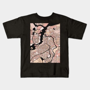 Ottawa Map Pattern in Soft Pink Pastels Kids T-Shirt